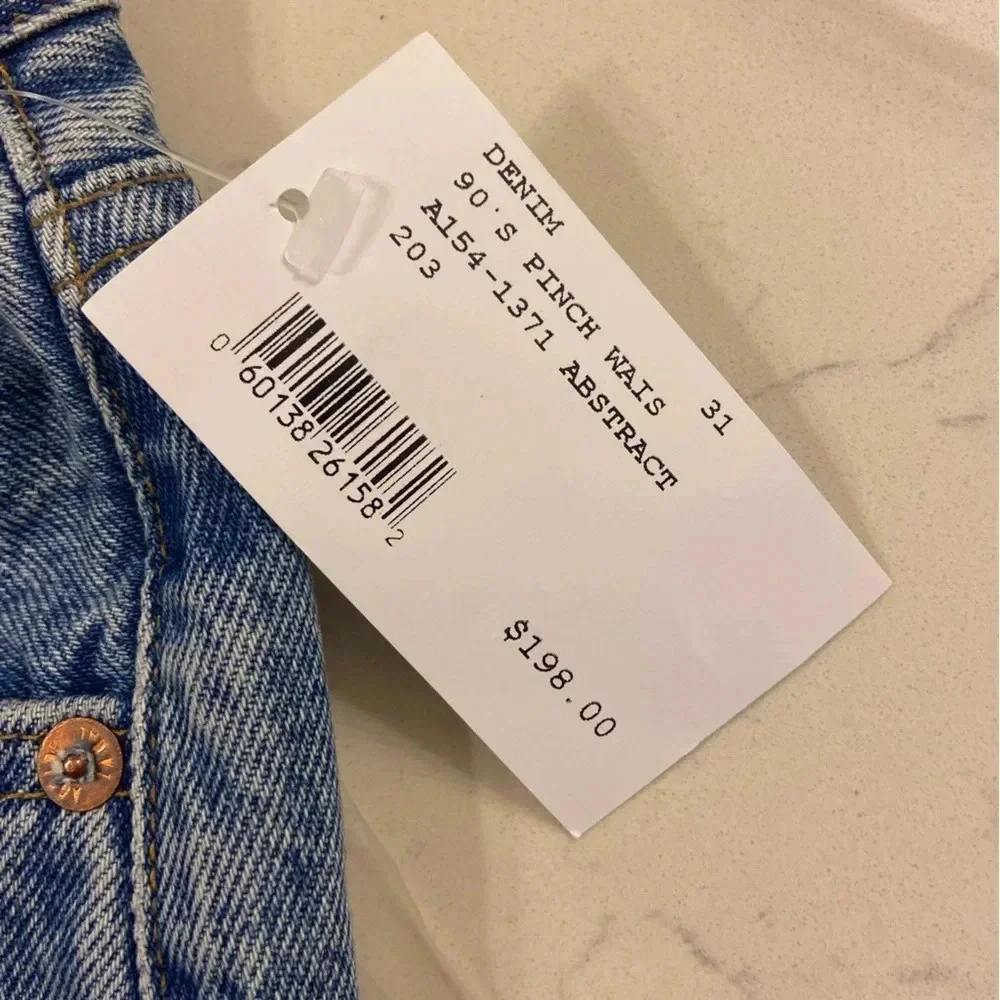NWT AGOLDE 90's Pinch Waist in Abstract Blue Size 31
